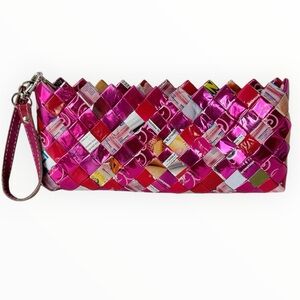 Nahui Ollin Candy Wrapper Woven Clutch Eco-Friendly Recycled Pop Art Purse